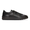 Valentino Garavani Black Rockstud Untitled Low Top Leather Sneakers