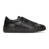 Valentino Rockstud Untitled Studded Leather Sneakers In 0no Nero/ne
