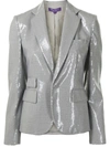 Polo Ralph Lauren Single Breasted Sequin Blazer In Grey