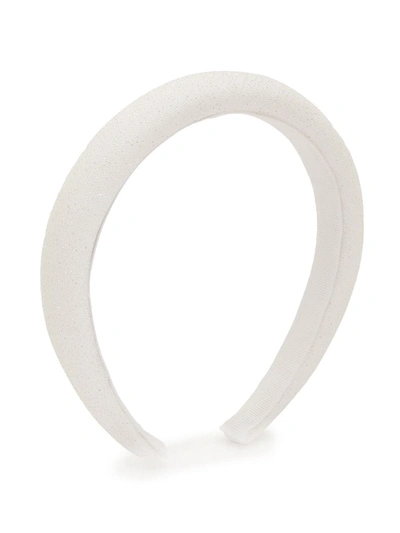 Il Gufo Tonal Sparkle Hair Band In White