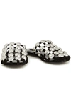 ALEXANDER WANG AMELIA STUDDED CAGED SUEDE SLIPPERS,3074457345624566157