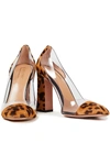 AQUAZZURA LEOPARD-PRINT CALF HAIR AND PVC PUMPS,3074457345629662141