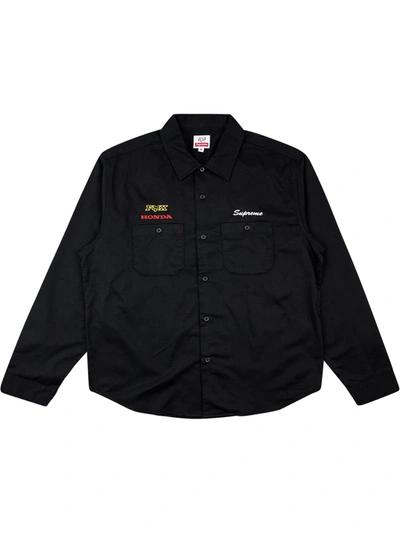 Supreme X Honda X Fox Racing Work Shirt In Black