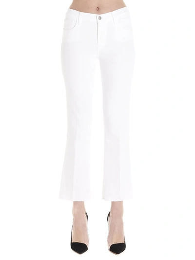 J Brand Julia Cropped Cotton Denim Jeans In White