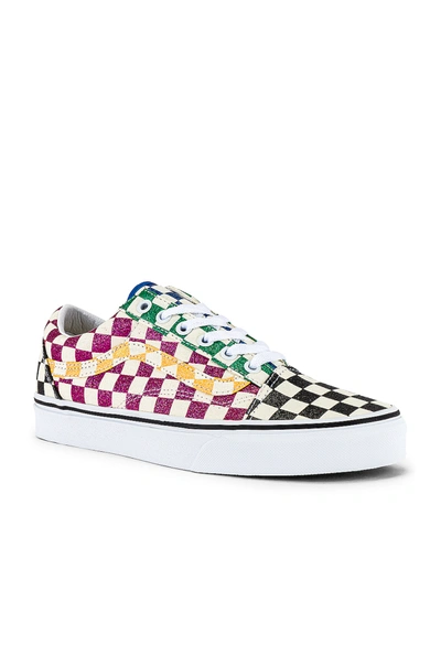 Vans Old Skool Glitter Check In Multi & True White