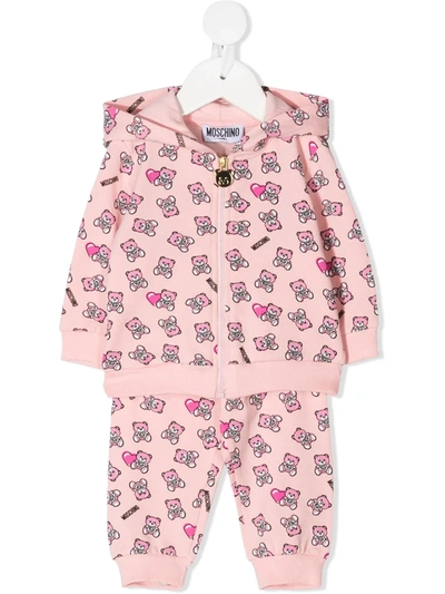 Moschino Babies' Graphic-print Tracksuit In Pink