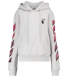OFF-WHITE MARKER ARROWS COTTON JERSEY HOODIE,P00523325