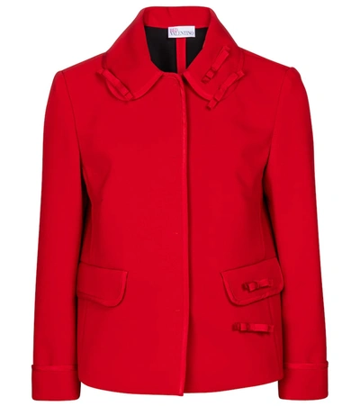 Red Valentino Stretch-cady Jacket In Red