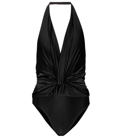 Alexandre Vauthier Viscose Stretch Deep V-neck Bodysuit In Black
