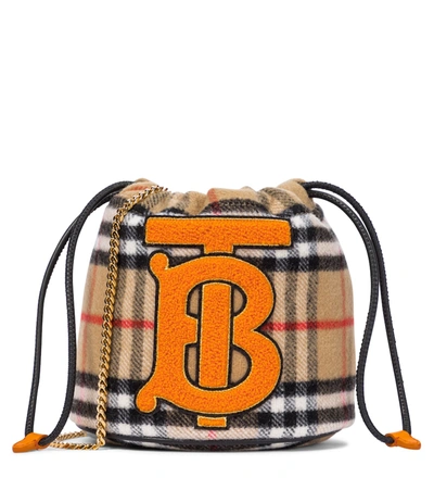 Burberry Kids' Vintage Check Wool Bucket Bag In Beige
