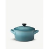 Le Creuset Teal Stoneware Petite Round Casserole Dish 9cm In Nero