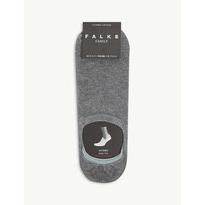 Falke Mens Light Greymel Family Cotton-blend Invisible Socks 5.5-8 In Light Greymel