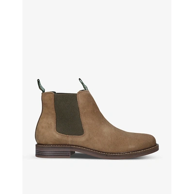 Barbour Farsley Leather Chelsea Boots In Fawn Suede