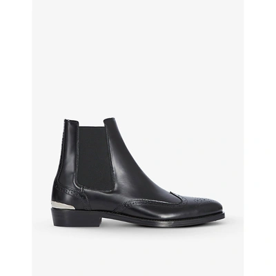 The Kooples Mens Bla01 Leather Embellished Chelsea Boots 8