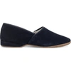 DEREK ROSE MENS NAVY CRAWFORD SUEDE AND SHEEPSKIN SLIPPERS 6,690-10004-0582684209