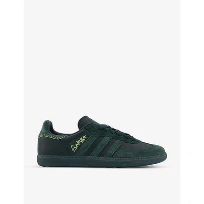 Adidas Statement Mens Jonah Hill Forest Green Jonah Hill Samba Leather And Suede Trainers 7