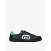 Gucci Interlocking-g Ace Low-top Sneakers In Black