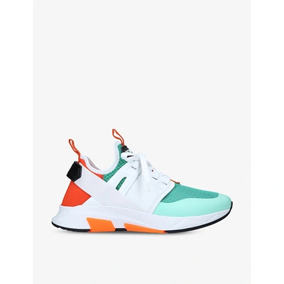 Tom Ford Mens Green Comb Jago Shell And Mesh Low-top Trainers 8