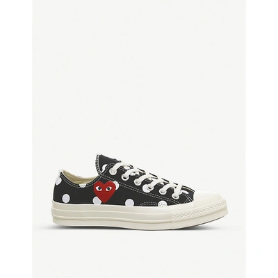 Comme Des Garçons Play X Converse 70s Canvas Low-top Trainers In Polka+black