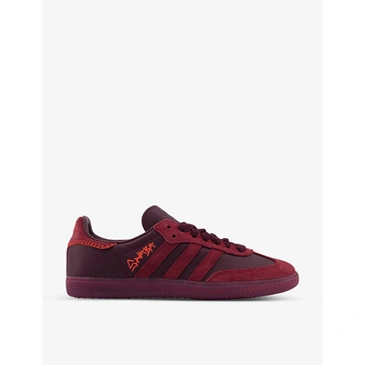 Adidas Statement Mens Jonah Hill Burgandy Jonah Hill Samba Leather And Suede Trainers 7