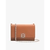 LOEWE ANAGRAM-EMBELLISHED GRAINED-LEATHER WALLET-ON-CHAIN,R03665140