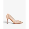 Christian Louboutin Womens Version Light Silk Follies Strass 85 Rete/suede Lame Versio Eur 39 / 6 Uk In Version Light Silk