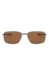 Oakley 0oo4075 Rectangle Polarized Sunglasses In Brown