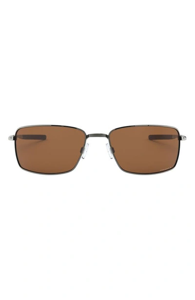 Oakley 0oo4075 Rectangle Polarized Sunglasses In Brown