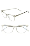 Diff Jade 51mm Blue Light Blocking Cat Eye Glasses In Olive Crystal/ Blue Light