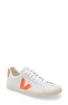 Veja Esplar Low-top Sneakers In Extra-white Orange-fluo