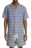 JW ANDERSON LOGO SHORT SLEEVE BUTTON-UP SHIRT,SH0083-PG0211