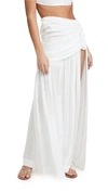 Just Bee Queen Bianca High Slit Gauze Maxi Skirt In White