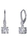 Lafonn Solitaire Simulated Diamond Drop Earrings In Clear/ Silver
