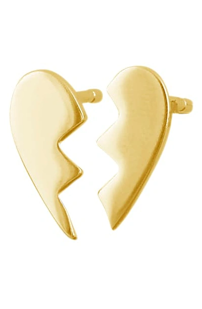 Adornia Broken Heart Stud Earrings In Gold