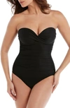 Miraclesuitr Miraclesuit Rock Solid Madrid Bandeau One-piece Swimsuit In Black