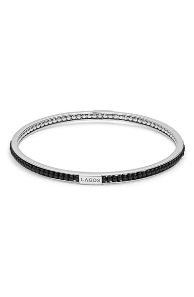 Lagos Caviar Icon Beaded Bangle Bracelet In Silverdnu