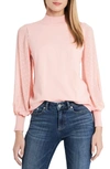 Cece Clip Dot Sleeve Cotton Blend Sweater In Cameo Blush