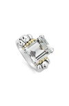 Lagos Glacier 18x13mm Gemstone Two-tone Ring In White Topaz