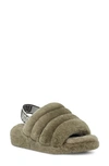 Ugg Fluff Yeah Genuine Shearling Slingback Sandal In Burnt Olive