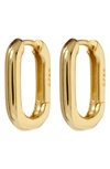 Luv Aj Chain Link 14k Gold-plated Huggie Hoop Earrings In Metallic Gold