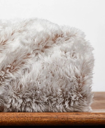 Berkshire Frosted Faux-fur 50" X 60" Throw Blanket In Mocha Latte