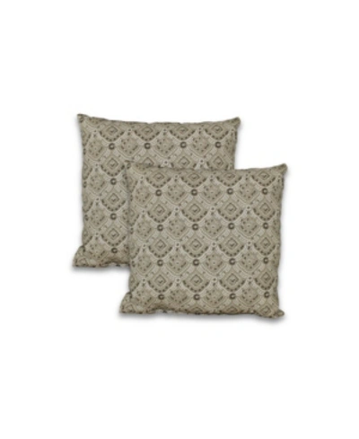 Savvy Chic Living 2-pack Decorative Pillow, 16" X 16" In Taupe