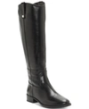 Inc International Concepts Fawne Riding Leather Boots Created For Macys Regular Wide Calf In Black