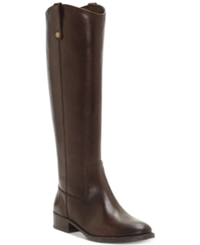 Inc International Concepts Fawne Riding Leather Boots, Created For Macy's Women's Shoes In Chocolate