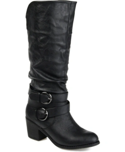 Journee Collection Late Buckle Tall Boot In Black