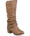 Journee Collection Late Buckle Tall Boot In Taupe