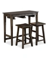 Furniture Of America Renmark Bar Table Set, 3 Piece In Gray