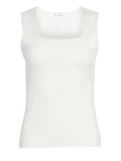 Akris Punto Women's Stretch Cotton Squareneck Tank Top In Crema