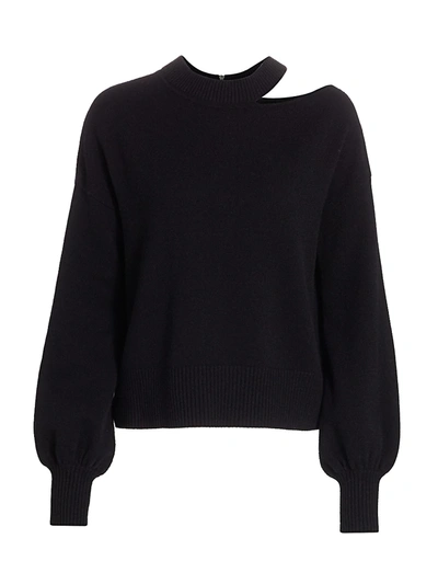 Akris Punto Women's Asymmetric Cutout Knit Wool & Cashmere Sweater In Black