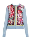 Dolce & Gabbana Women's Floral Silk Knit Cardigan In Light Blue Red